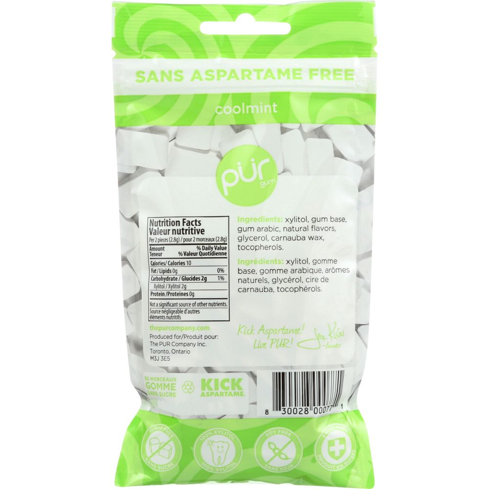 PUR: Sugar-Free Cool Mint Chewing Gum, 2.72 oz