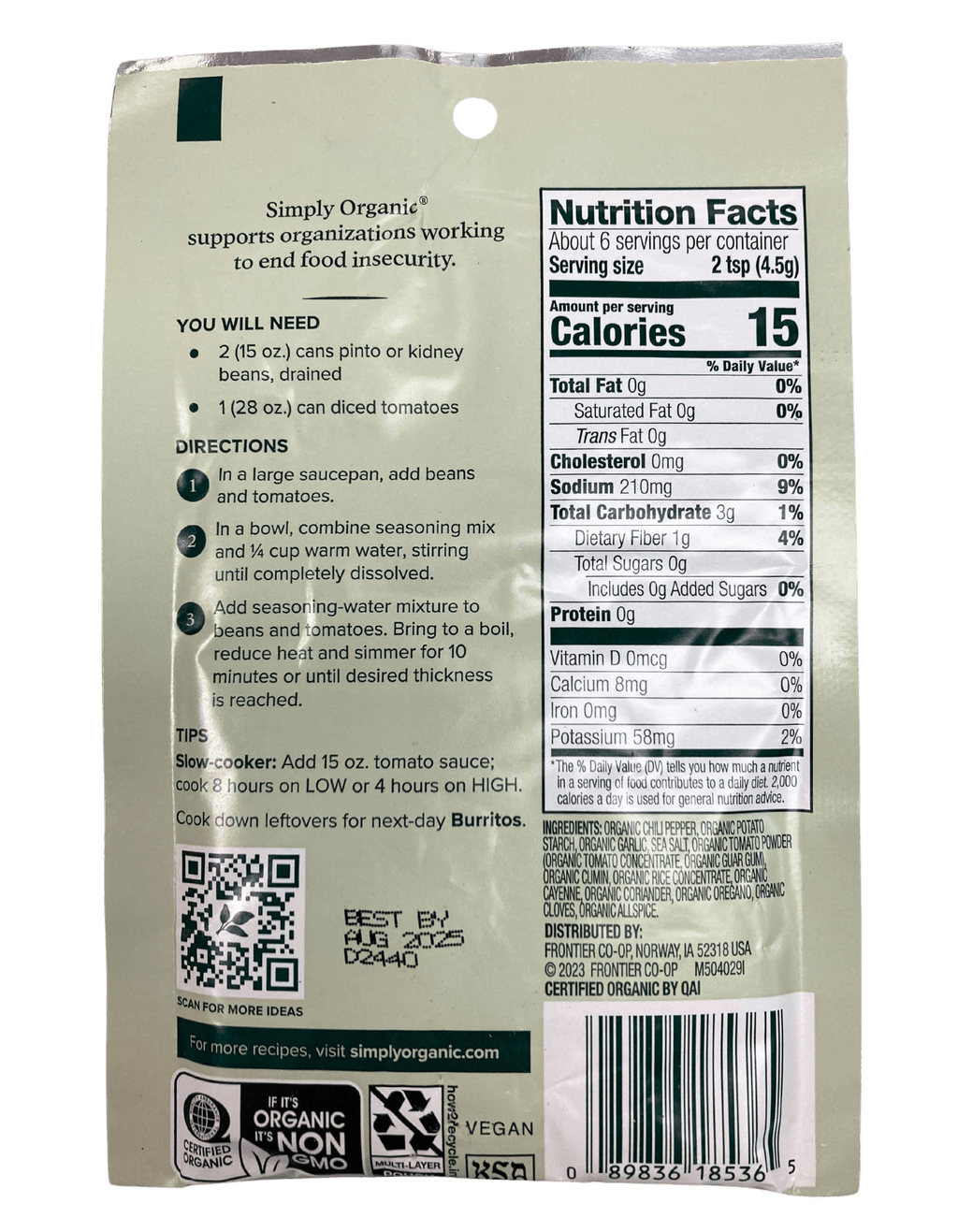 Chili Seasoning Mix, Vegetarian