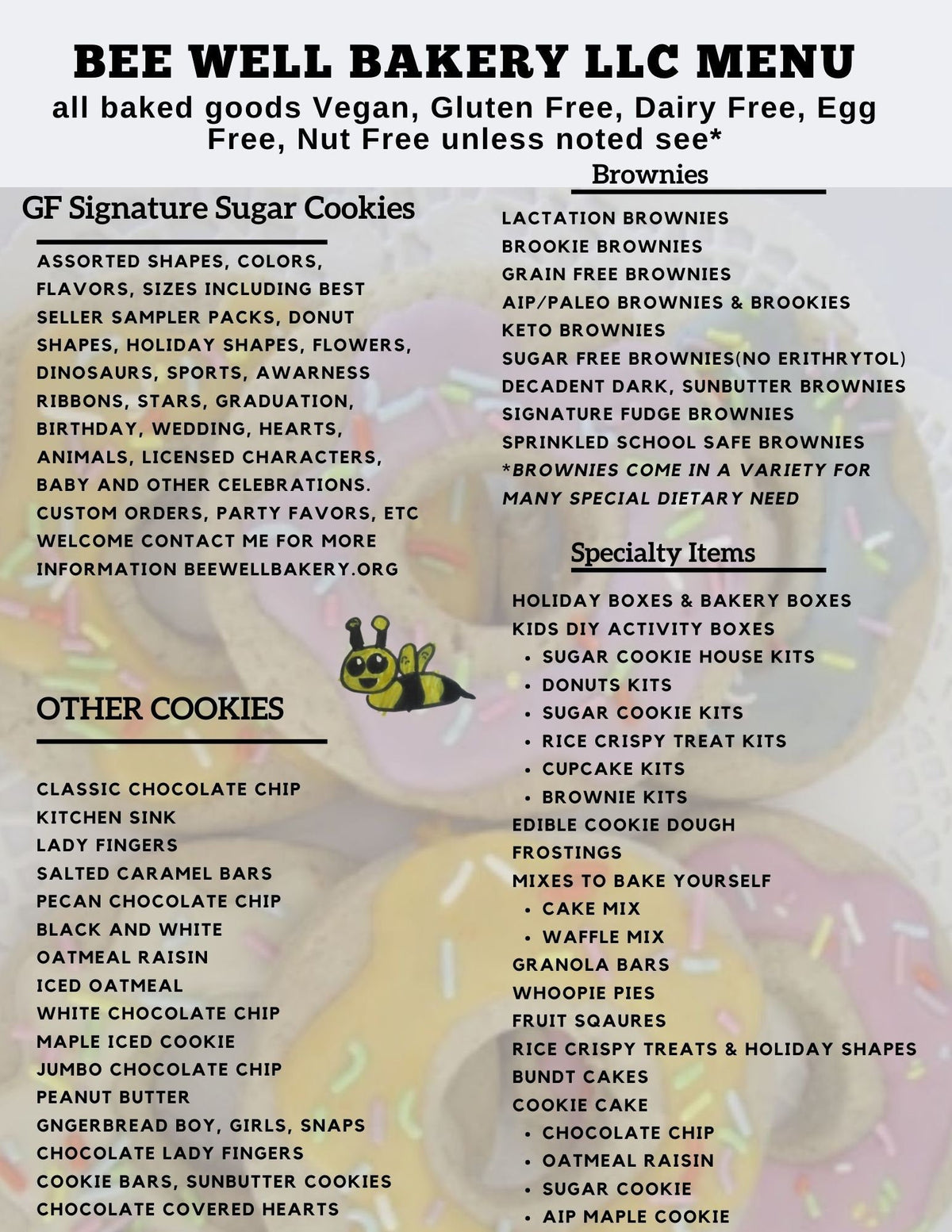 Gluten Free Frostings, Vegan, Egg Free, Dairy Free, Soy Free, AIP Paleo, Keto, Sugar Free, High Protein, Low Carb, Natural Colors, Cakes